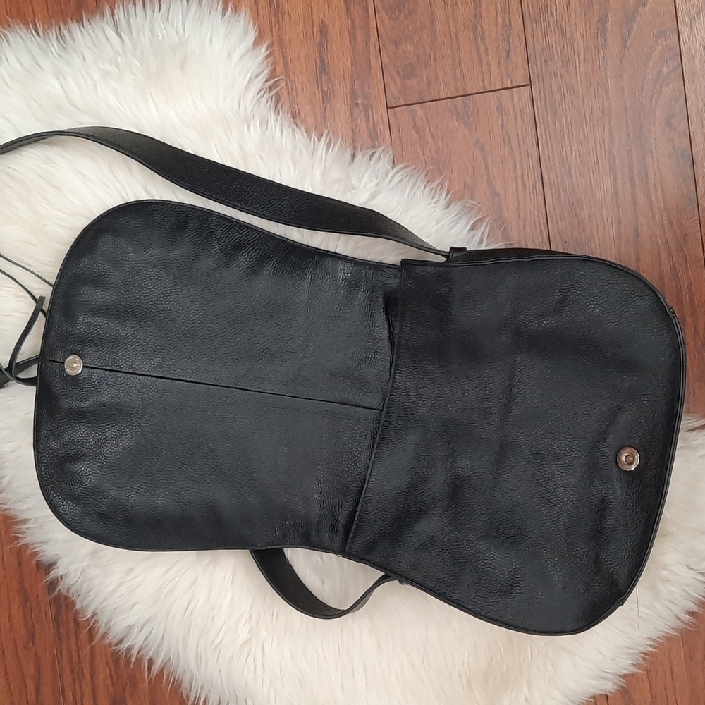 Violetta Pebble Leather Saddle Large Crossbody Shouder Bag - Picture 4 of 8